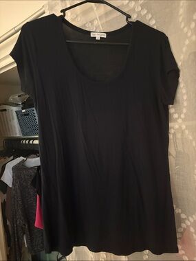 Everyday Black Scoop Neck Short Sleeve Tunic